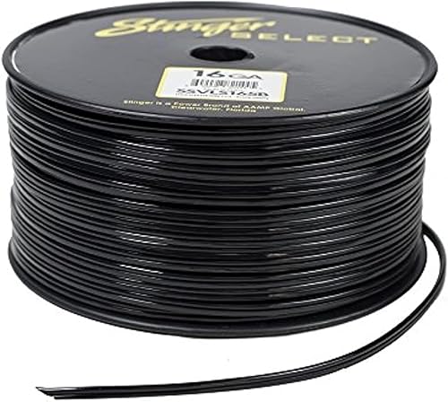 Stinger SSVLS165B 16Ga Cable de altavoz negro de 500 pies