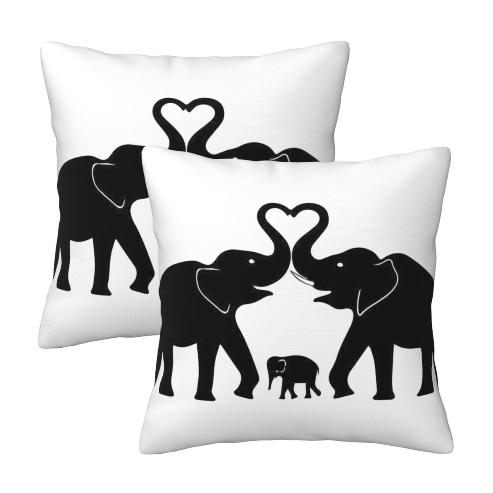 Kfjghhl Old Elephant And Young Elephant Throw Pillow Covers Decorative Farmhouse Couch Pillow Case 4 Sizes Square Cushion Pillcase
