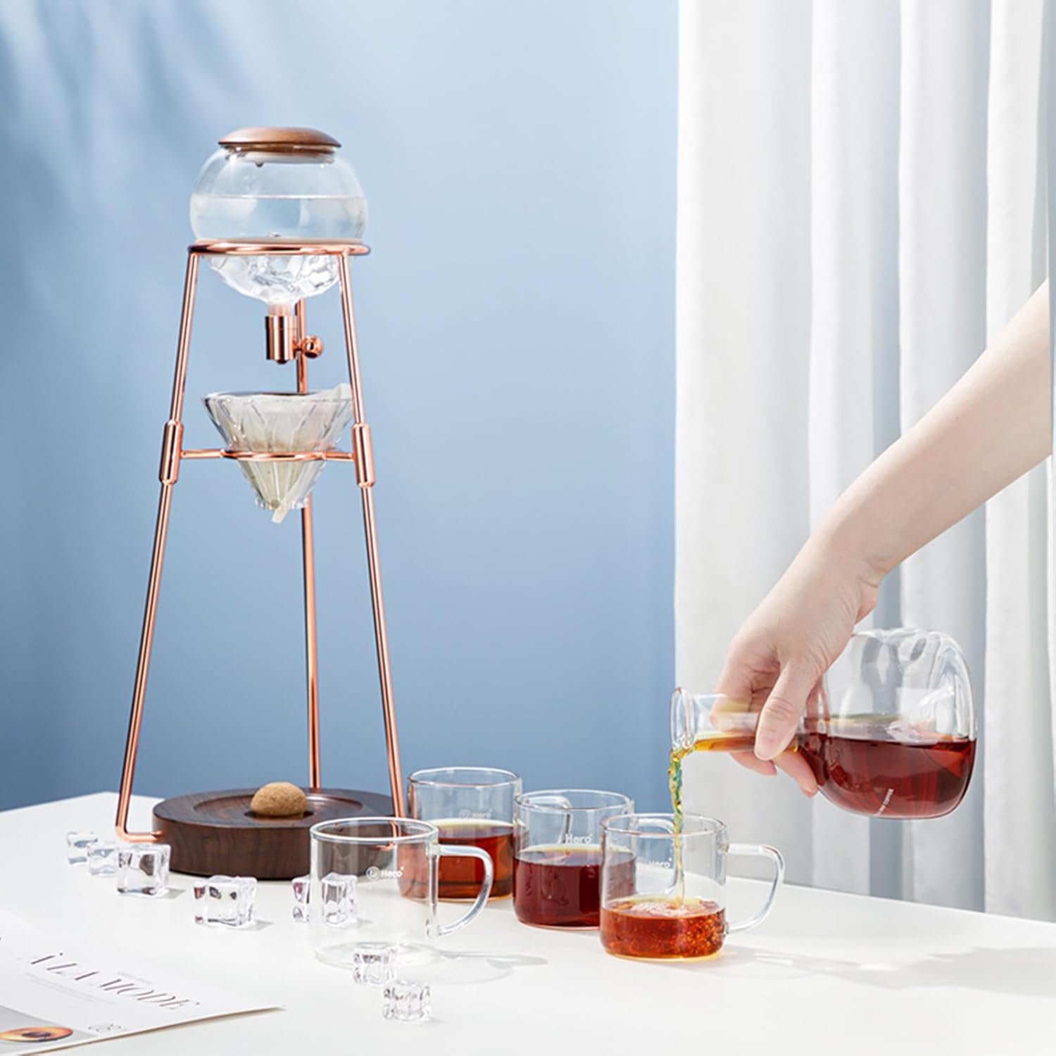 Coffee Pot Ice Drip Coffee Maker Cold Brew Coffee Maker Drip Tower Coffee Maker, Ice Cold Brew Dripper Coffee Maker, Cold Drip Coffee Cold Brew Drip Tower, 500ml Coffee Kettle