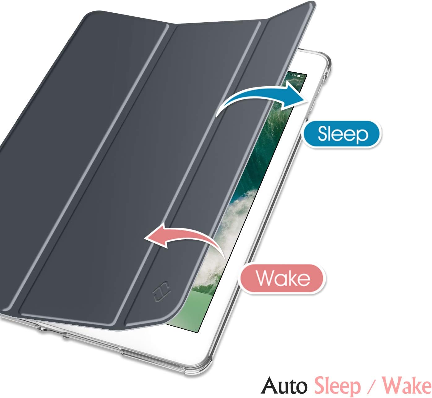 Fintie Case for iPad 9.7 2018/2017, iPad Air 2, iPad Air - Lightweight Slim Shell Cover with Translucent Frosted Back Protector Supports Auto Wake/Sleep for iPad 6th / 5th Gen, iPad Air 1, Space Gray