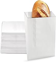 Vista 2 de Resistente a la grasa - Bolsas de papel con fuelle para sándwich - Blanco (1000 unids/paquete) (6 x 0,75 x 6,75)