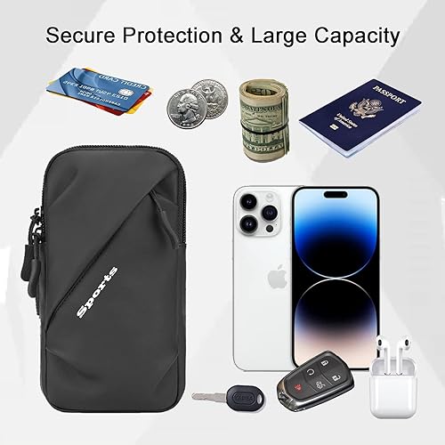 Vista 33 de Soporte para teléfono celular, pequeña bolsa cruzada con brazalete, se adapta a iPhone y todos los teléfonos celulares, uso para correr, caminar