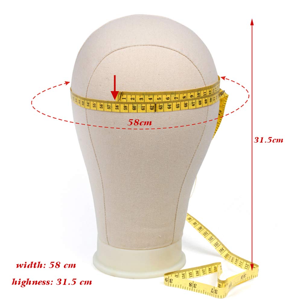 Wig Accessories Kit For Making Human Hair Wigs Hair Dresser Training Tool 23" Canvas Block Head