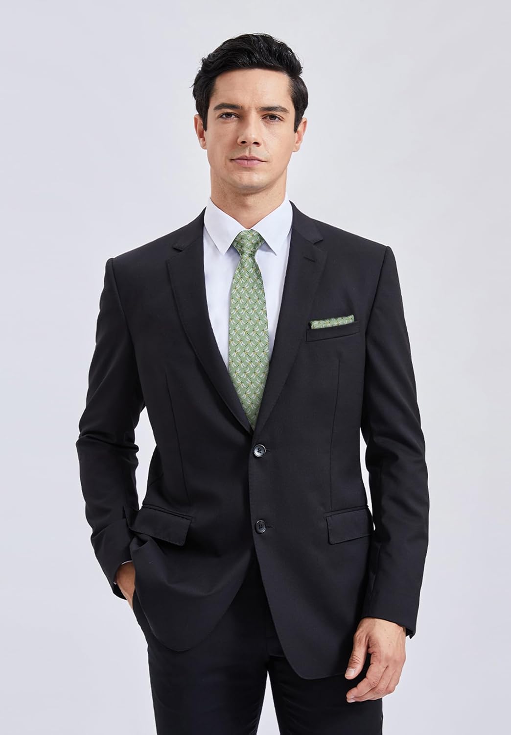 HISDERN Ties for Men Classic Animal Tie and Pocket Square Set Jacquard Woven Silk Neckties Handkerchief Wedding Party - Image 5