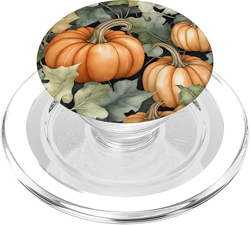 Miniatura 7 de PopSockets estándar con diseño de flor de otoño con diseño de calabaza para mujer