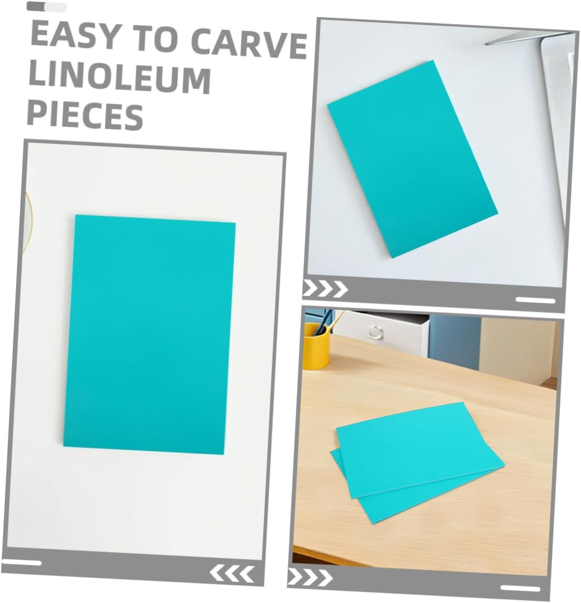 DIYEAH Carving Boards for Printmaking 3pcs Lino Blocks Engraving Pad PVC Carving Sheets Art Supplies for Craft