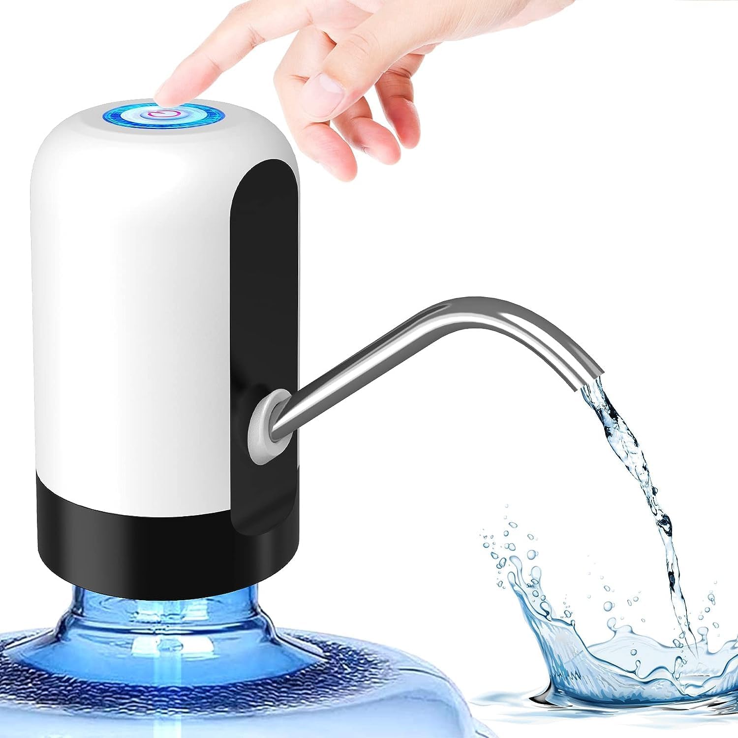 KTS Automatic Wireless Water Can Dispenser Pump for 20 Litre Bottle Can, White/Black