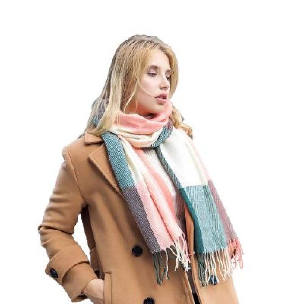 BoolavardWomen's Fashion Long Shawl Big Grid Winter Warm Lattice Large Scarf