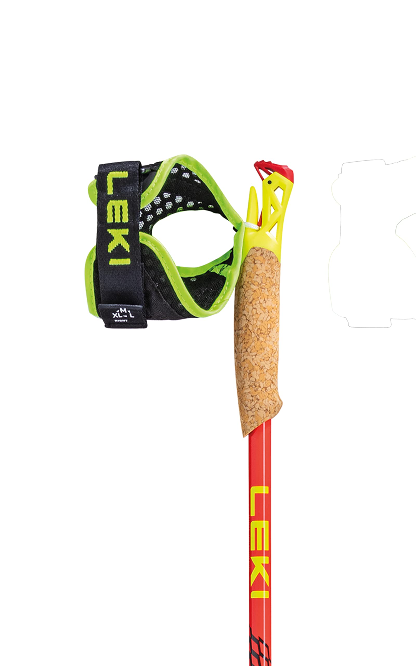 Leki Bastoncini Vertical K, naturalcarbon-Bright Red, 125CM