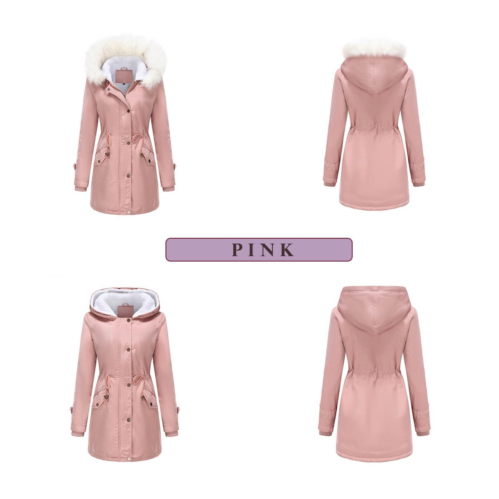 Cappotto invernale staccabile con cappuccio finto, a maniche lunghe, caldo, trench, giacca foderata termica, elegante, casual