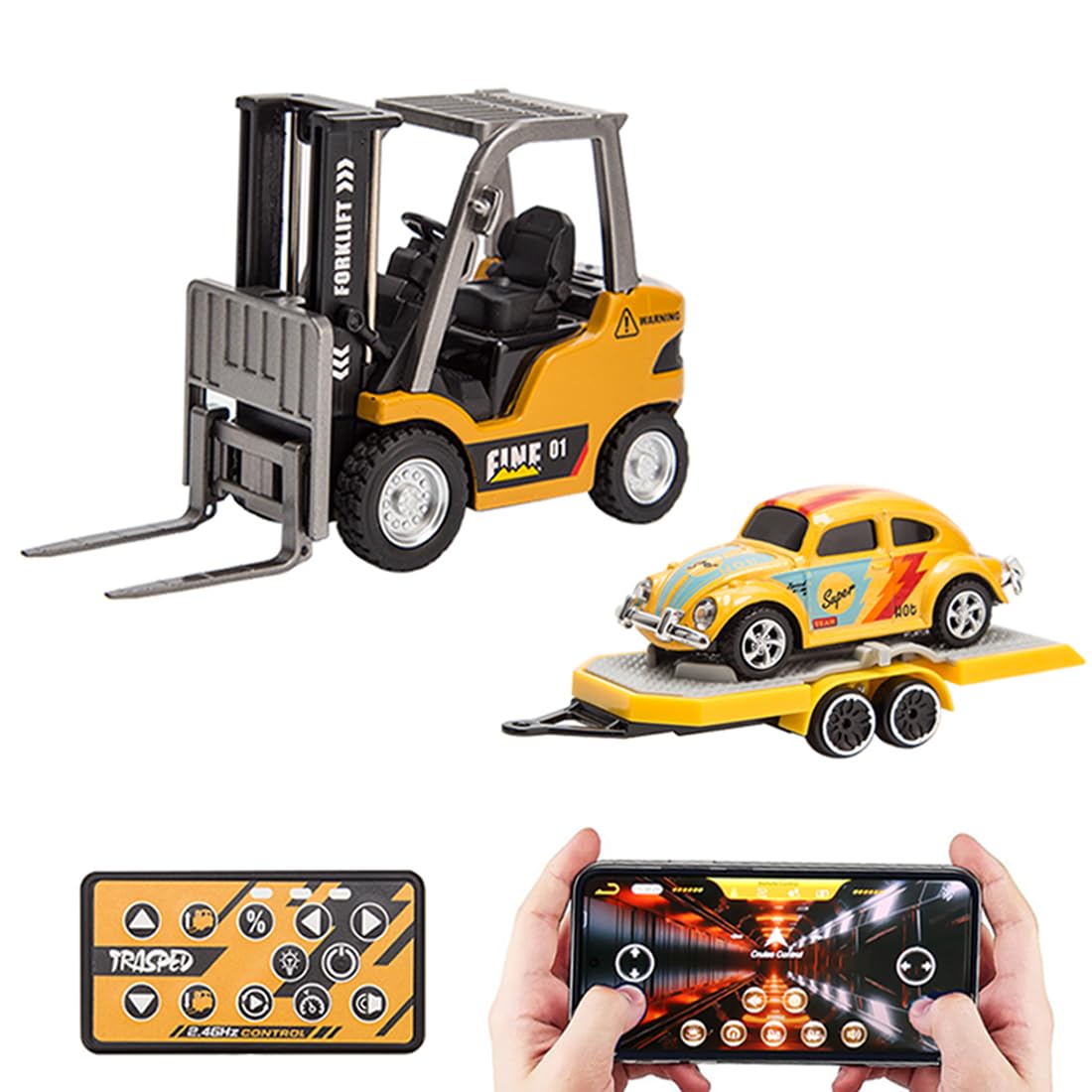 1/64スケール ラジコン フォークリフト 合金ボディー　RC Amazon.co.jp: Xenotrix 1/64 RCフォークリフト、2.4Gミニ合金