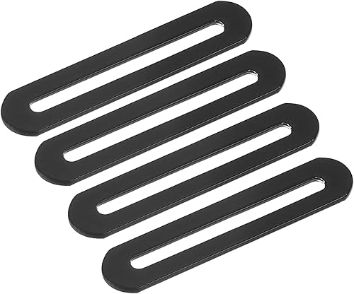 Miniatura 10 de uxcell Código de esquina ajustable, 4 soportes de acero inoxidable de 4.331 x 0.748 in  Soportes de soporte ranurados gruesos rectos de acero