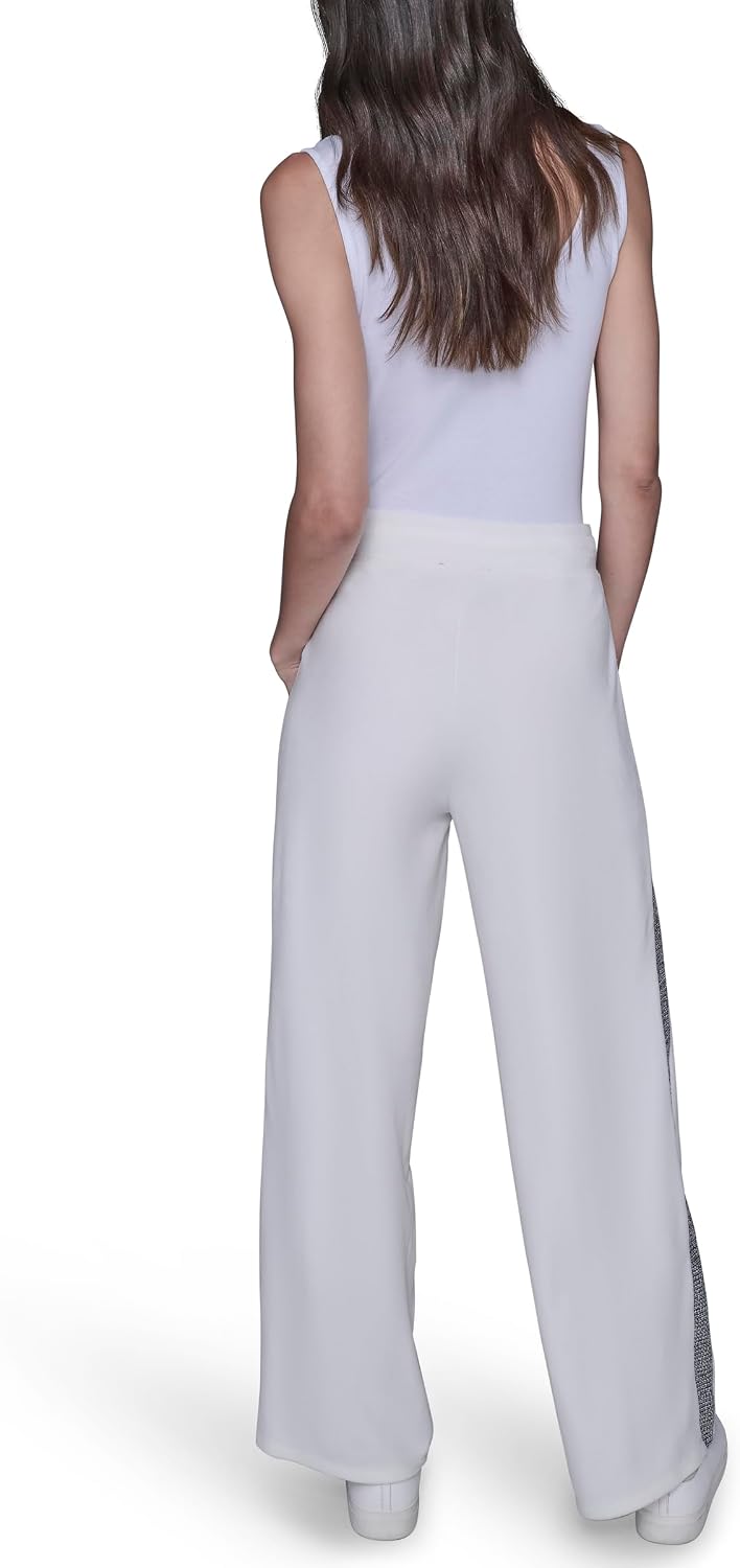 Karl Lagerfeld Women's Straight Leg Athleisure Velour Jogger