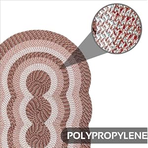 Better Trends Country Braid Collection is Durable and Stain Resistant Reversible Indoor Area Utility Rug 100 Polypropylene in Vibrant Colors 40 x 60 Tri Circle Straw Stripe