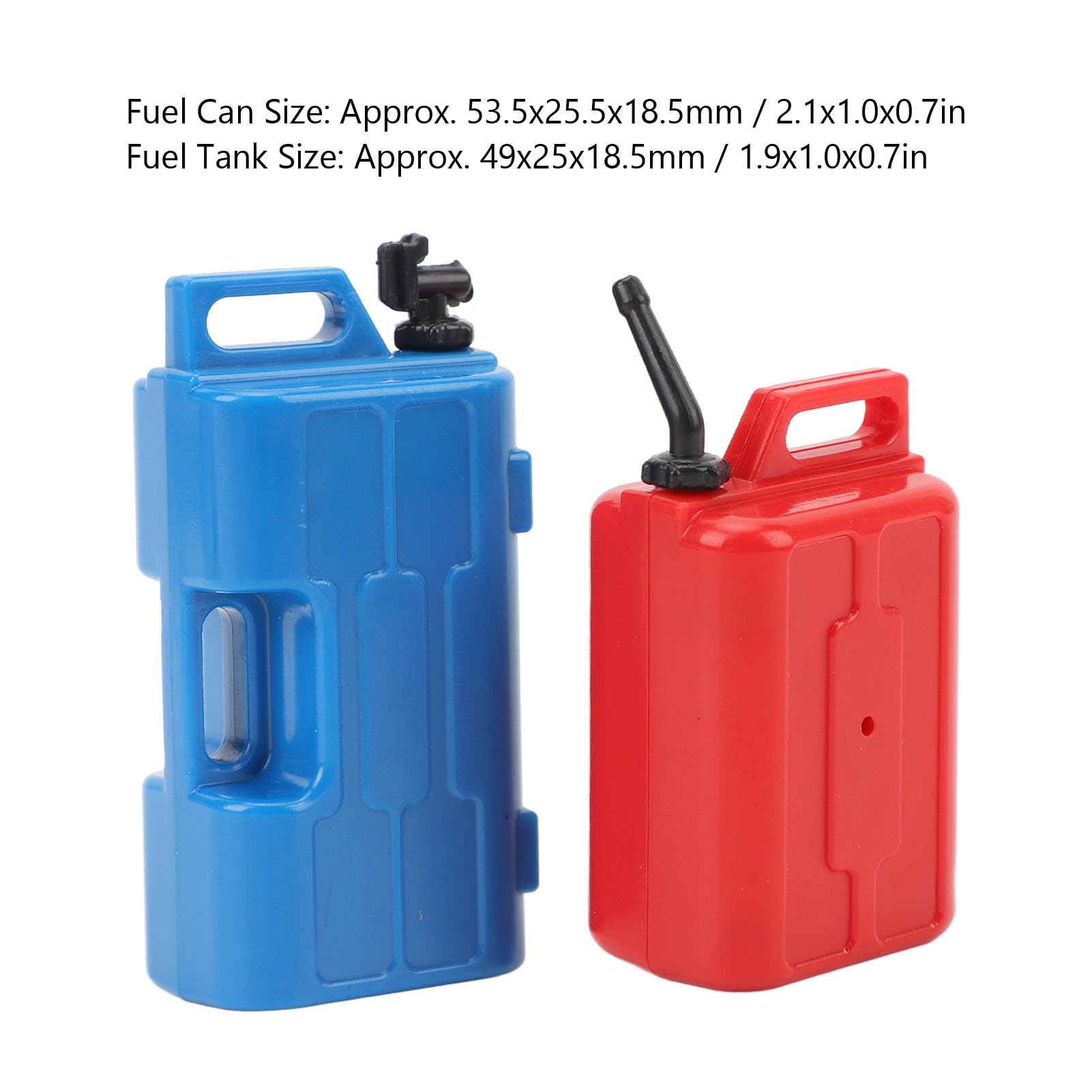 1/10 Simulation Fuel Tank and Can, RC Crawlers Simulation Fuel Container Universal Multifunctional Miniature Fuel Can Set for SCX10 1/10 RC Crawlers (Red+Blue)