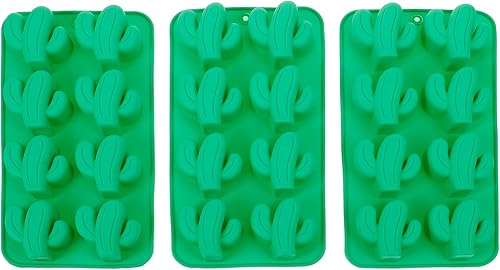 PRETYZOOM 3 moldes de silicona para cactus, bandejas para cubitos de hielo para bricolaje, chocolate, caramelos, gelatina, gelatina, gelatina,