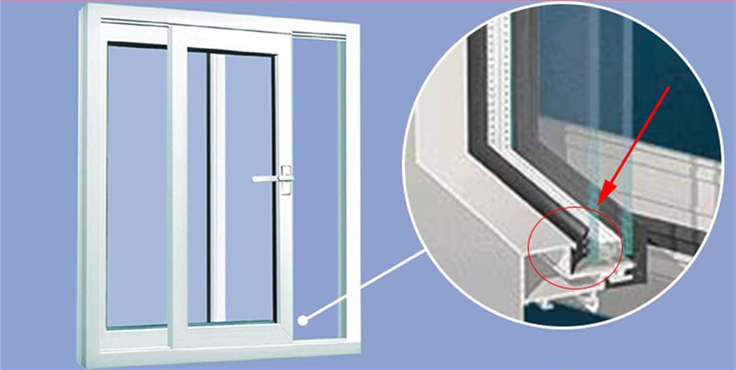Lueao Cqinju-Shower Seal Vintage Aluminum Doors and Windows Glass Strip, Fixed Seal Acoustic Panel Rubber Strips, Easy to Install (Color : 2 2.5mm White)