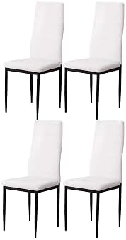 SHIITO Pack de 4 Sillas de Comedor y Salón | Modernas y Cómodas | Tapizadas en Color Blanco | Modelo Serenity