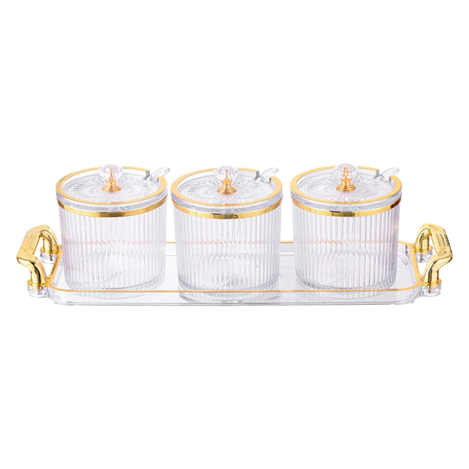 Fufafayo Under $5 3Pcs Spice Serving Jars Set Bath Storage Jar With Lid Spoon And Tray Seasoning Storage Canister For Seasoning Pepper - View #11