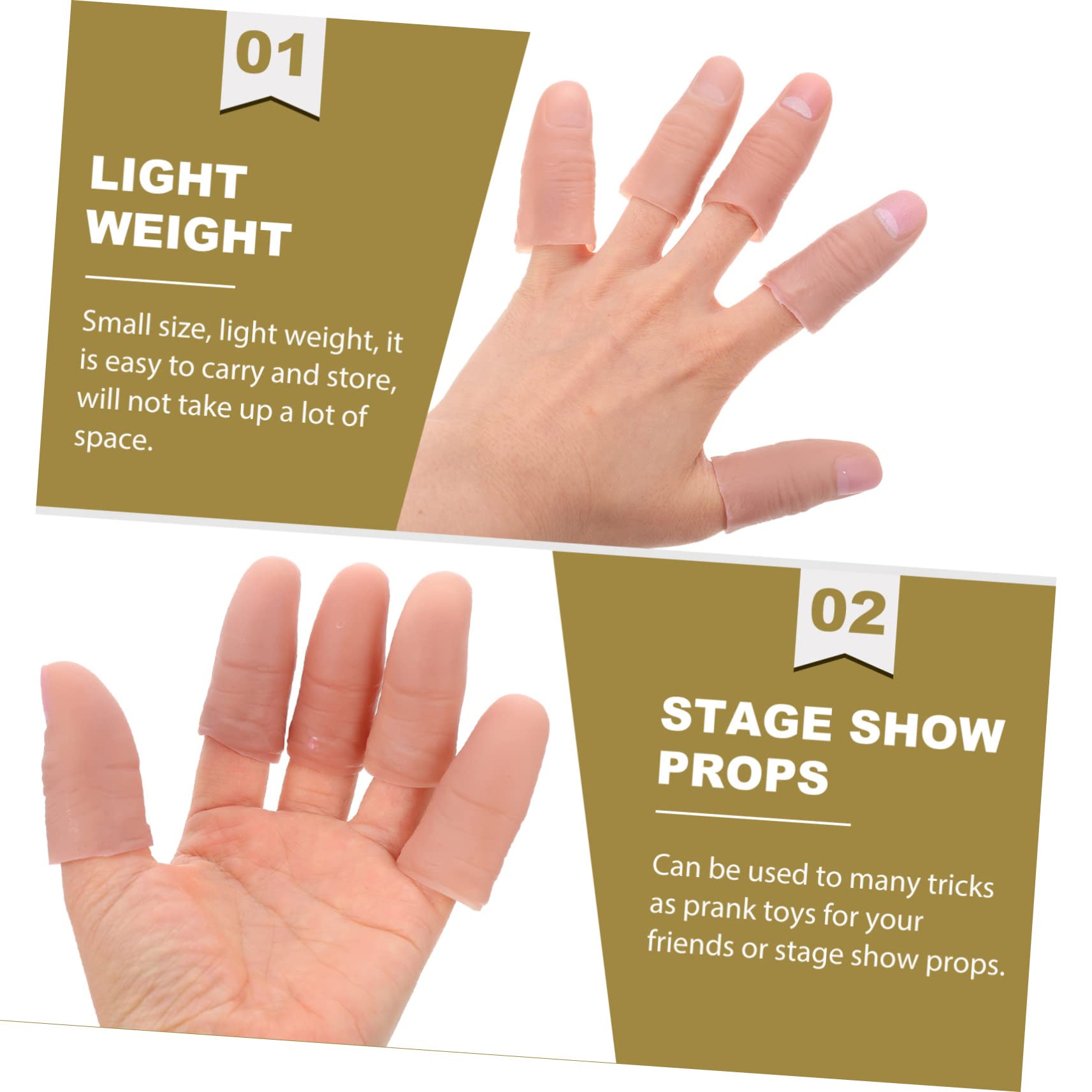 Toyvian 3 Set Di Puntelli Per Trucchi Con Le Dita Da Mago Punte Per Dita Per Scherzi Per Spettacoli Teatrali 20 Pezzi * 3