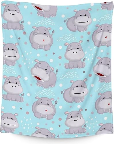 Manta de hipopótamo de 50 x 60 pulgadas, manta de franela suave, cálida, ligera, acogedora, hipopótamo, regalos para cama y sofá disponible en Yaxa Colombia