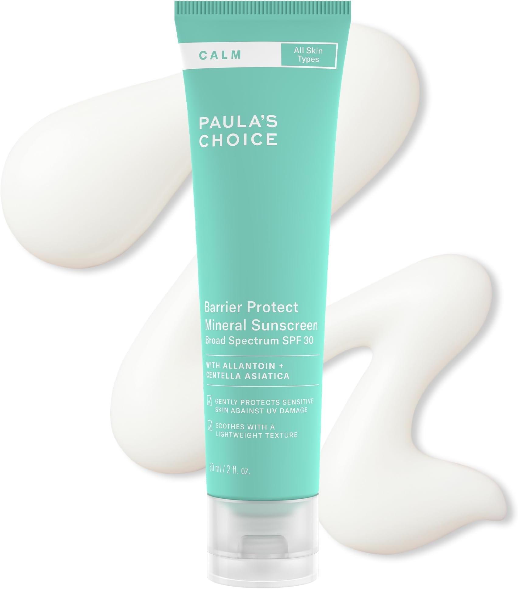 CALM Barrier Protect Mineral Moisturizer Sunscreen SPF 30 for Sensitive Skin, Soothes Redness, Suitable for Rosacea-Prone & Eczema-Prone Skin, Fragrance-Free & Paraben-Free, 2 Fl Oz