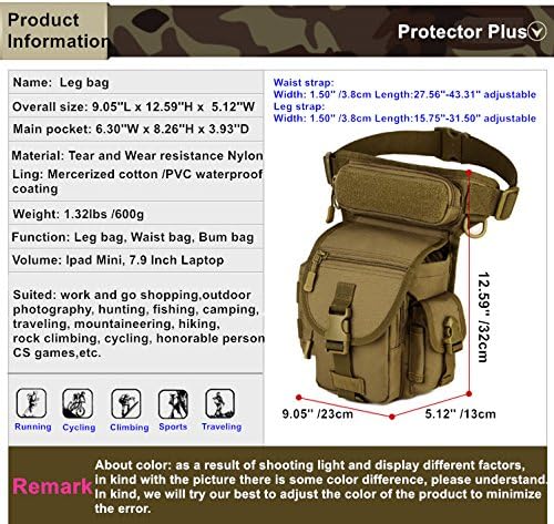 Miniatura 4 de Bolsa táctica de pierna caída, cangurera militar, paquete de muslo, panel MOLLE bolsa de utilidad cruzada sobre la pierna