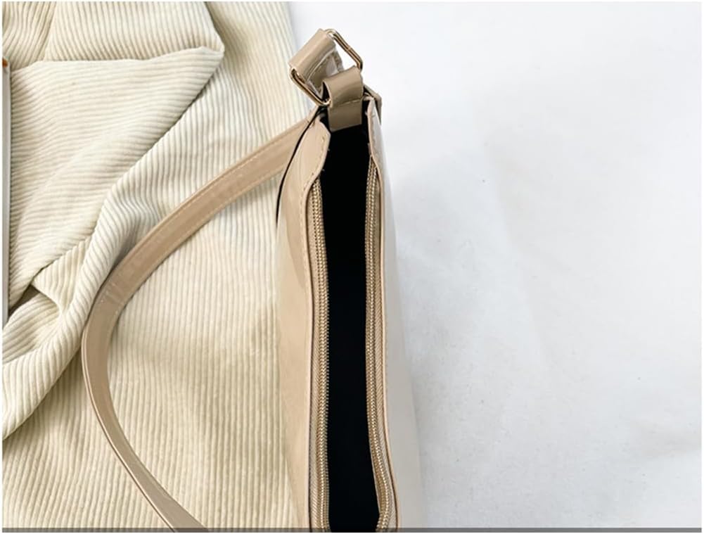 Patent Leather Evening Purse Shiny Clutch MINI Hobos Armpit Shoulder Bag - Image 5