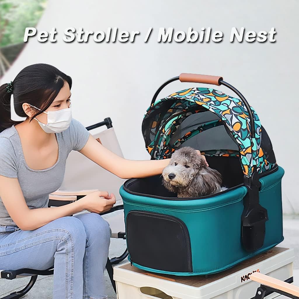 KITCISSL Cat Stroller Pet Strollers for Small and Medium Dogs, Dog Pram Buggy Detachable Pet Cat Stroller Foldable Multiple Dog Prams Pushchairs for Small Dogs with Cup Holder(Grey A)