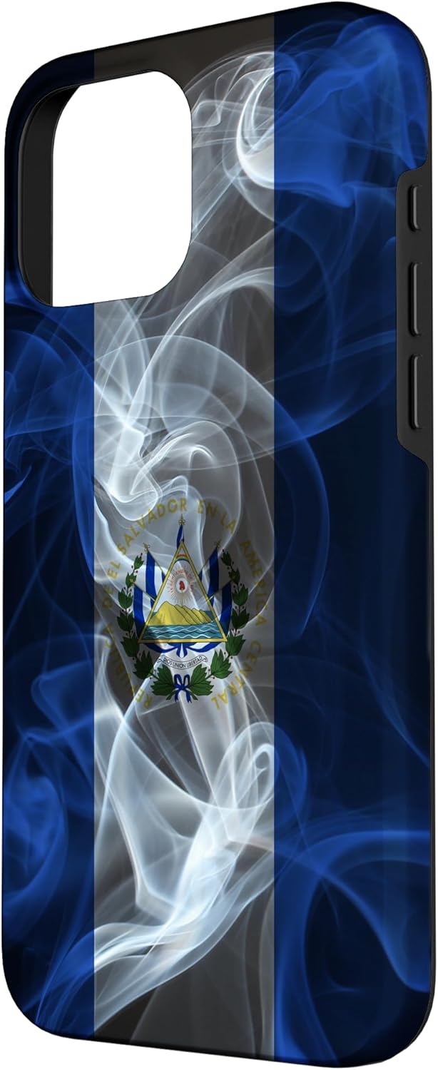 Smoky El Salvador Flag - Smoke Style Salvadoran Pride Case for iPhone 16 Pro Max