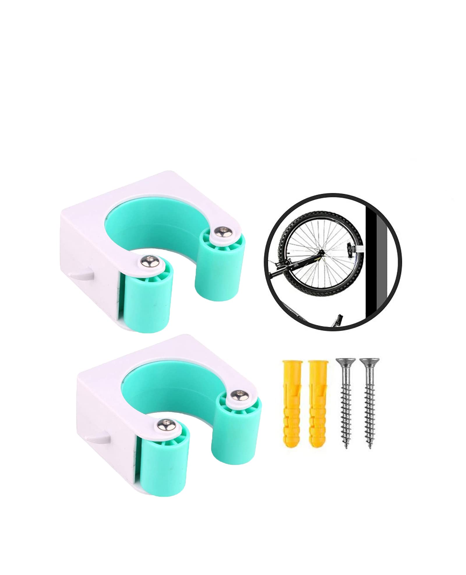 Wangcl Green 2Pcs Mountain Bike Parking Buckle Bike Wall Mounts Suitable For Mountain Bikes Tires Width Of 1.75-2.4 Inch