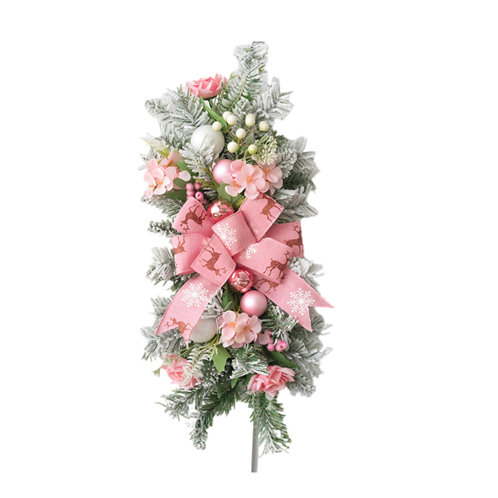 Elnwnnkc Artificial Hanging Plant Christmas Wreath Hanging Plant Ornament for Door Porch Backyard Hallway Garden Balcony Holiday Ornament