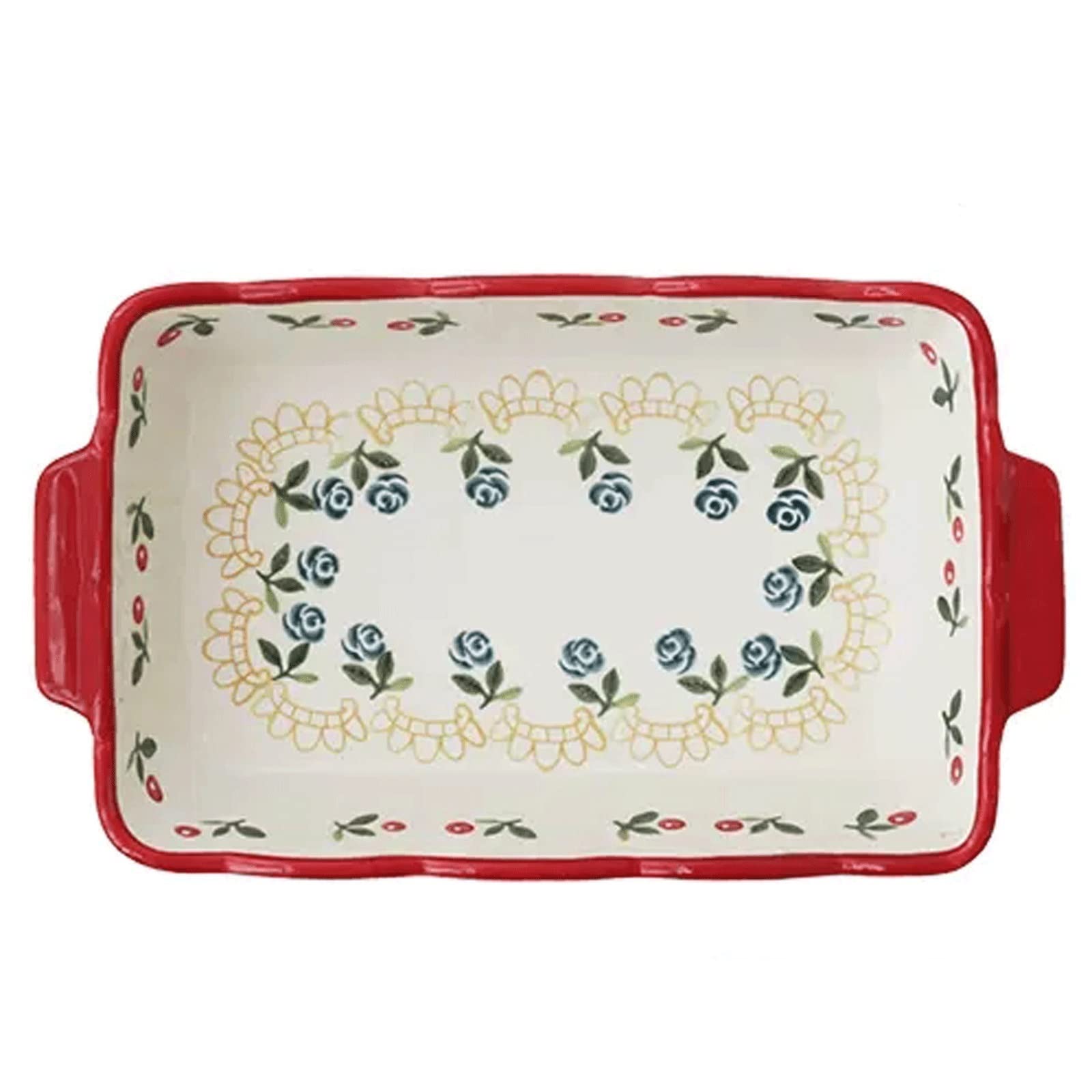 Bandejas para hornear Fuente de cerámica for hornear, bandeja for asar antiadherente con asas, bandeja rectangular for lasaña for cocinar, cocina, cena de pasteles, banquetes y uso diario Juego de ute
