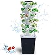 Hydroponics Growing System,30-Plants Indoor Vertical Tower Garden System Kit with Hydroponic Planter Gift for Gardening Lover, White