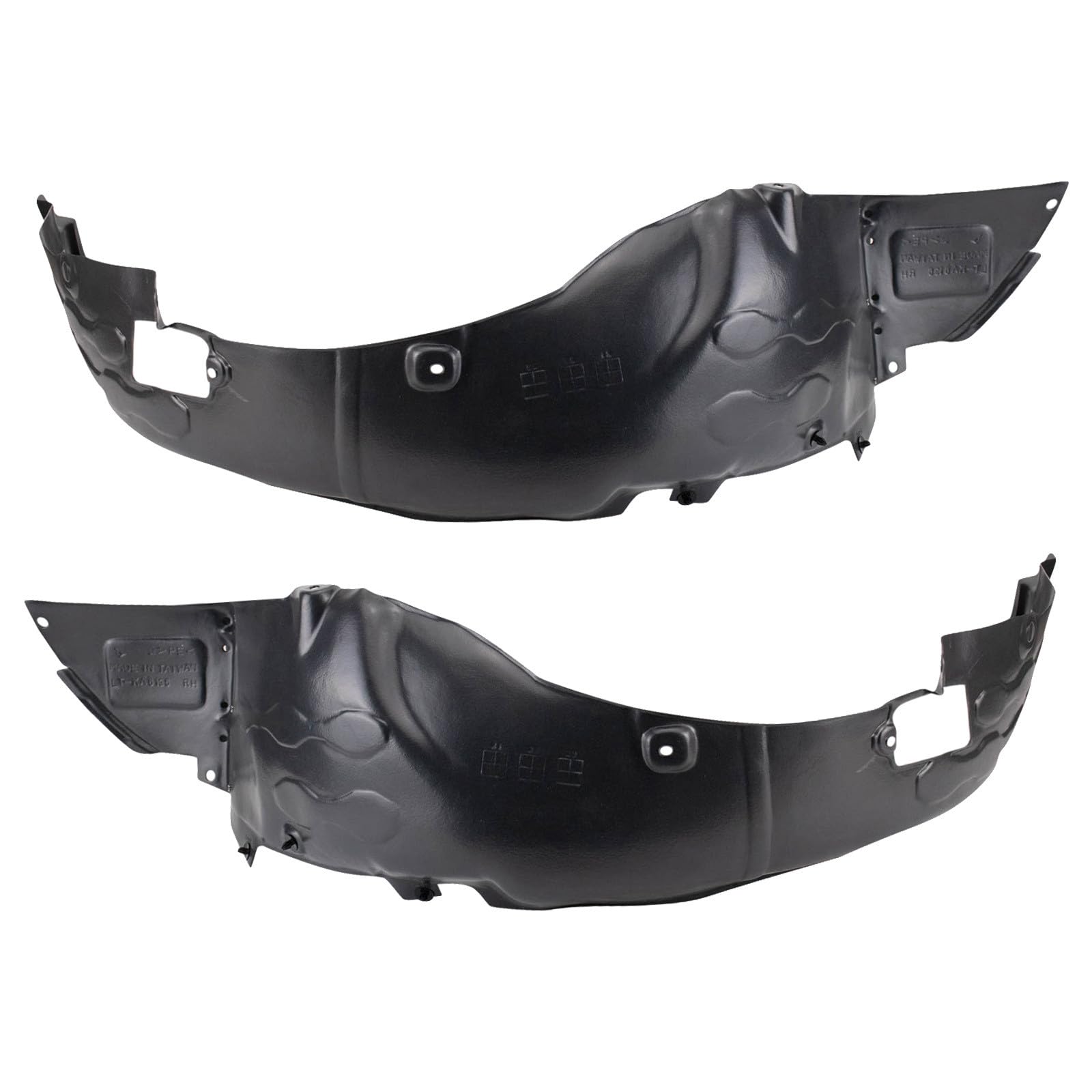 TRQ Front Driver and Passenger Side Inner Fender Liner Set | For 2016-2017 Kia Rio