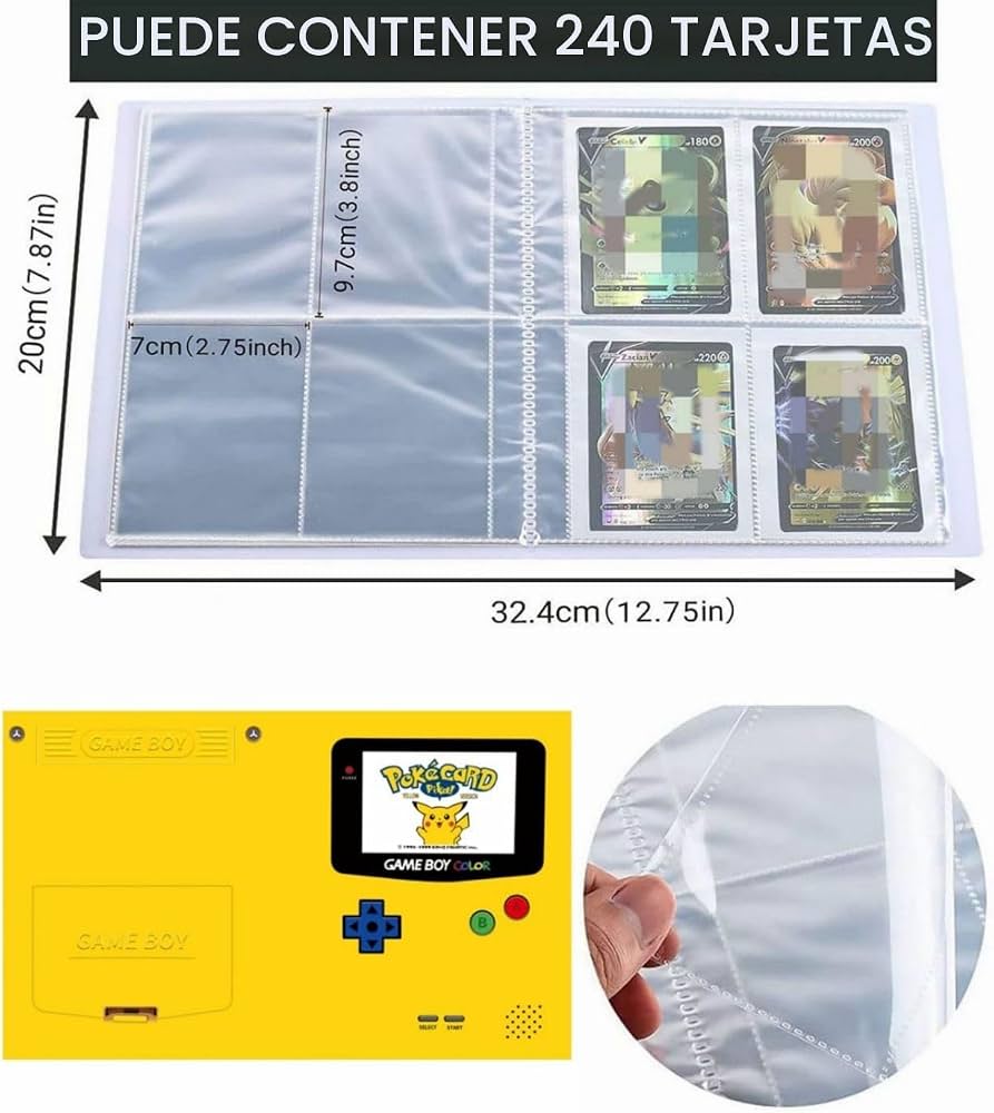 Álbum De Cartas De 240 Bolsillos | 30 Páginas Con 4 Fundas Por Lado | Carpeta De Almacenamiento Para Tarjetas Coleccionables Y Fotos
