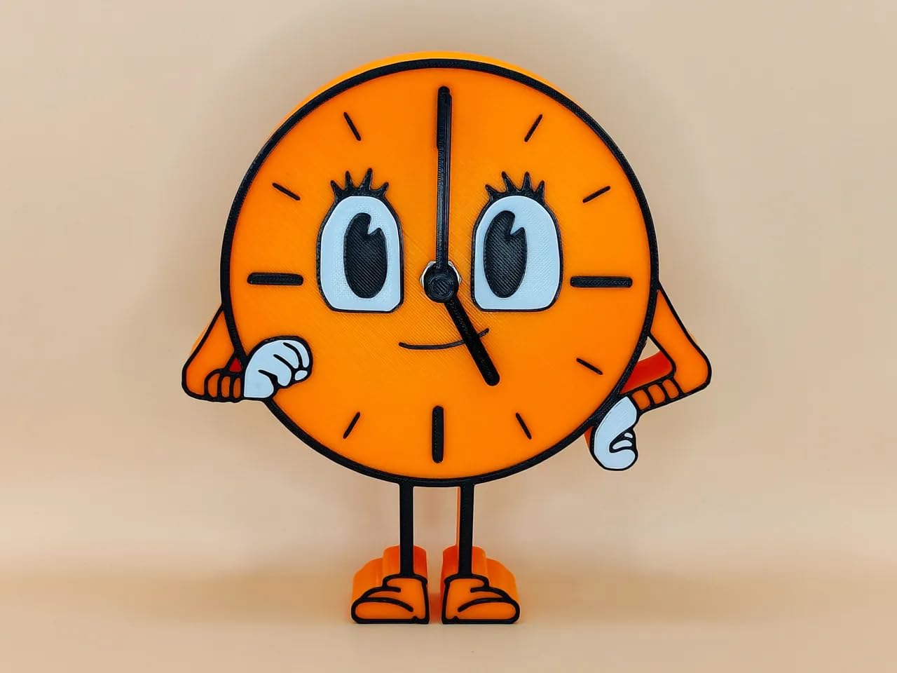Miss Minutes Decorative Wall Clock, Orange Cartoon Character by CREOLAB-image-43