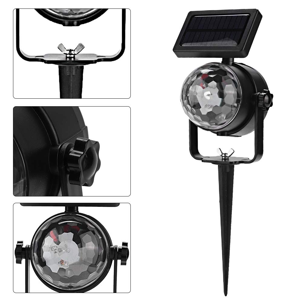 Projecteur lumière, extérieur étanche Panneau Solaire Festival LED fée projecteur 3 Couleurs Lampe de projecteur pour la fête de Noël
