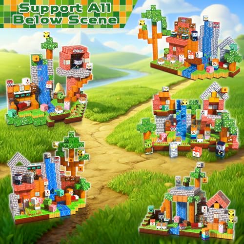 Miniatura 3 de Goody King Bloques Magneticos Construccion Niños 300 Piezas - Tema Biblioteca Del Bosque Con Animales Y Camino - Juego De Construcciones Magneticas - Regalo Creativo Stem Para Niños Y Niñas De 3 Años