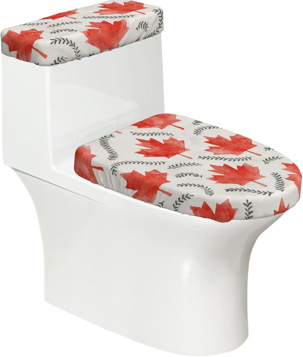 Toilet Lid Cover Set Canada Maple Leaf Baseball