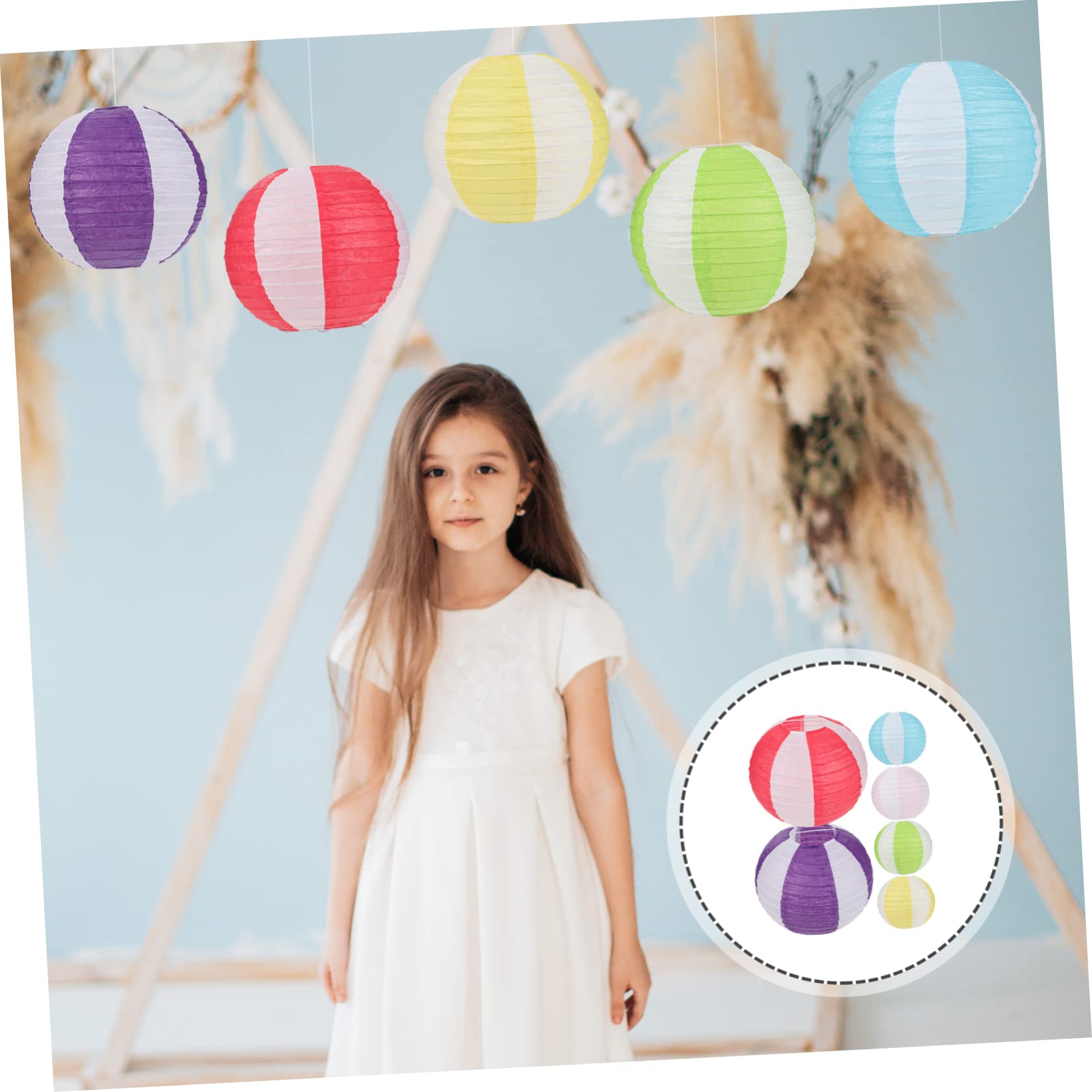 HOLIDYOYO 6Pcs Foldable Paper Lanterns for Party Decorations Chic Design for Festivals Weddings and Home Decor Easy to Assemble and Store