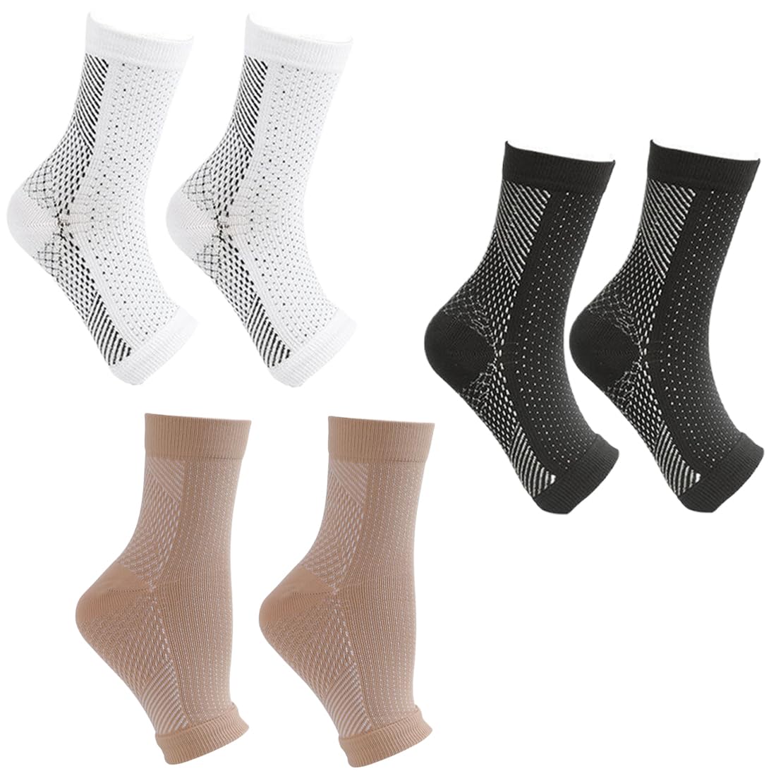 3 Pares Calcetines de Compresión Ortopédicos, Calcetines Compresivos para Mujer y Hombre,Calcetines para Fascitis Plantar y Neuropáticos,calcetines de compresión mujer,calcetines de compresion