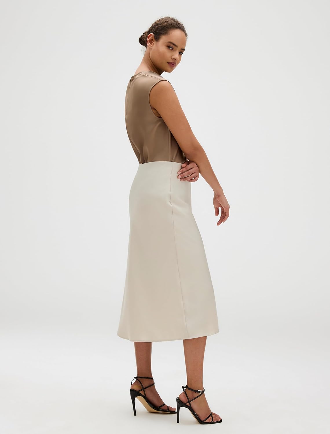 Calvin Klein Women's Matte Satin Midi Skirt