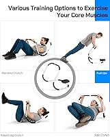 Vista 6 de Ab Machine Exercise Equipment, Portable Sit up Machine for Core Strength, Study Ab Crunch Machine, Ab Roller for Abdominal Workout Exerciser & Blanco