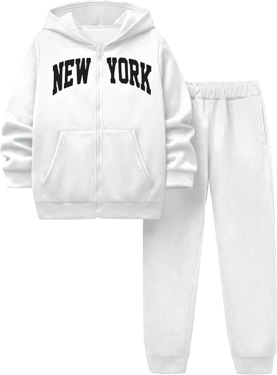 KANGKANG Unisex Boys Girls Clothes Letter Full Zip Fleece Hooded Sweatshirt Jogging Sweatpants Sweatsuit Kids Fashion Outfits KANGKANG Unisex Boys Girls Clothes Letter Full Zip Fleece Hooded Sweatshirt Jogging Sweatpants Sweatsuit Kids Fashion Outfits