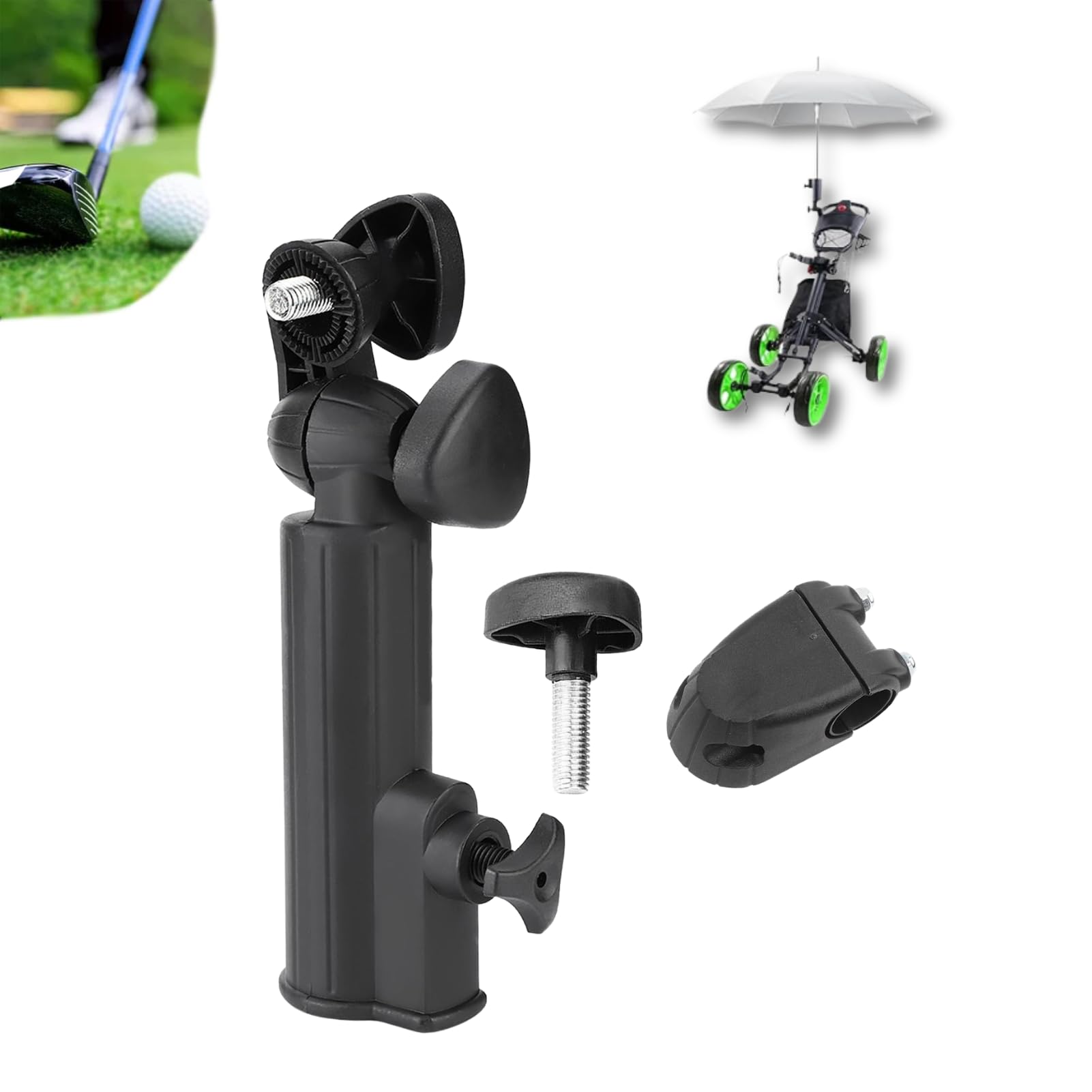 Soporte para Paraguas de Golf Universal Ajustable Negro