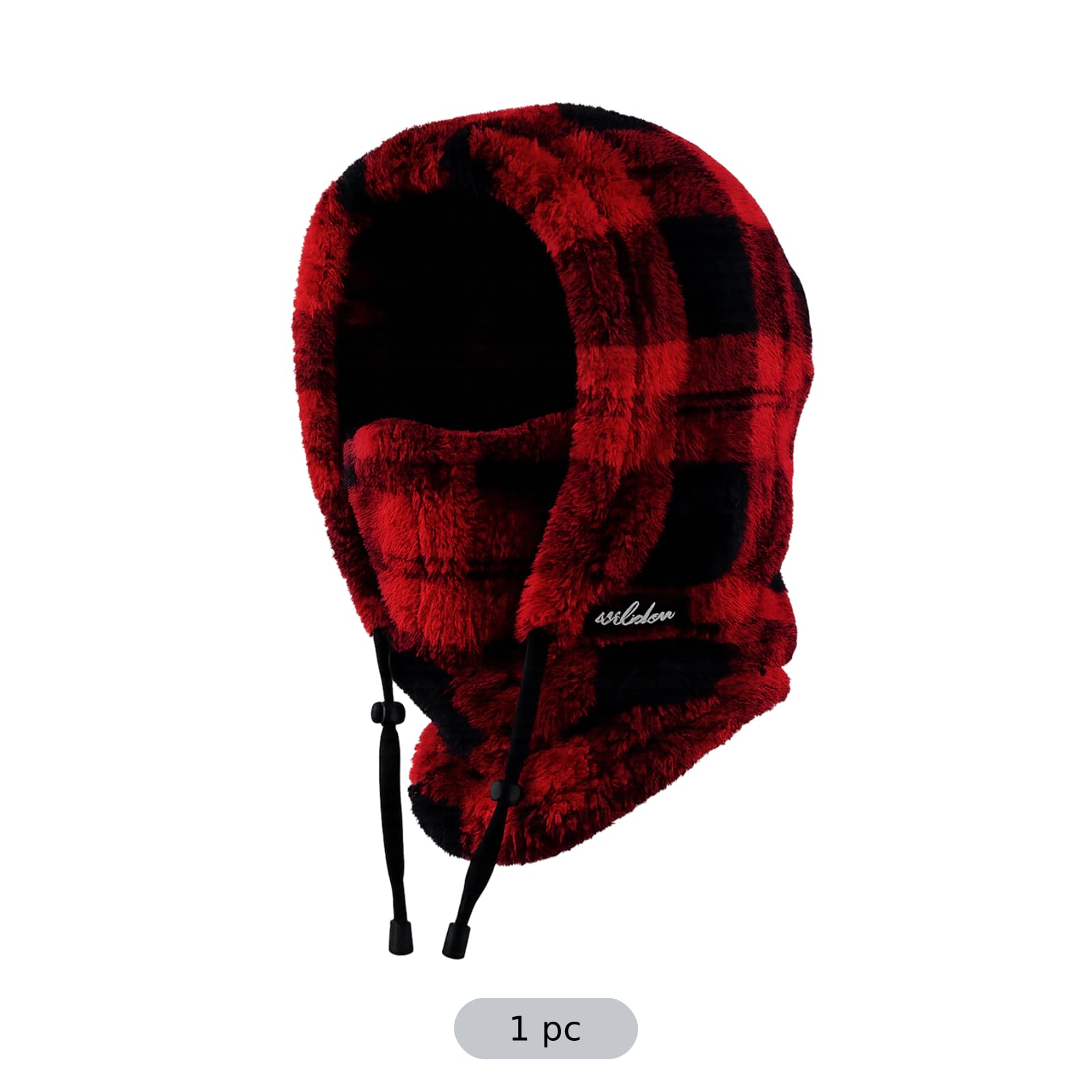 Cagoule d'hiver à Carreaux, Taille Unique en Polaire Thermique, Couvre Visage et Cou, Capuche écharpe en Polyester Coupe Vent, Doublure pour Casque de Ski, vélo, Snowboard et activités extérieures
