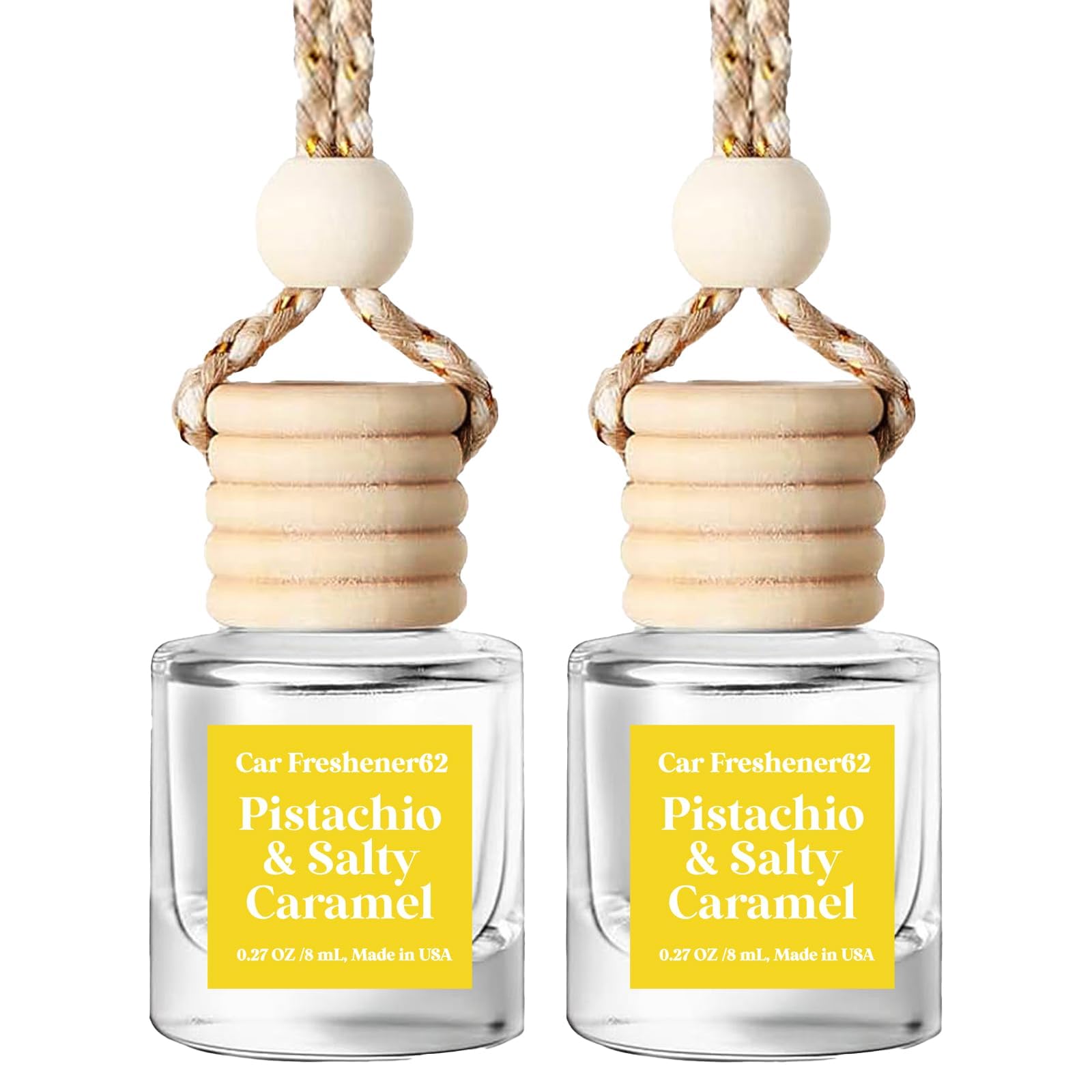 C Classy Car Air Freshener Hanging 2 Pack, Pistachio Essential Oil Diffuser, Long-Lasting Fragrance, Cute Car Accessories for Women &amp; Men, Made in USA