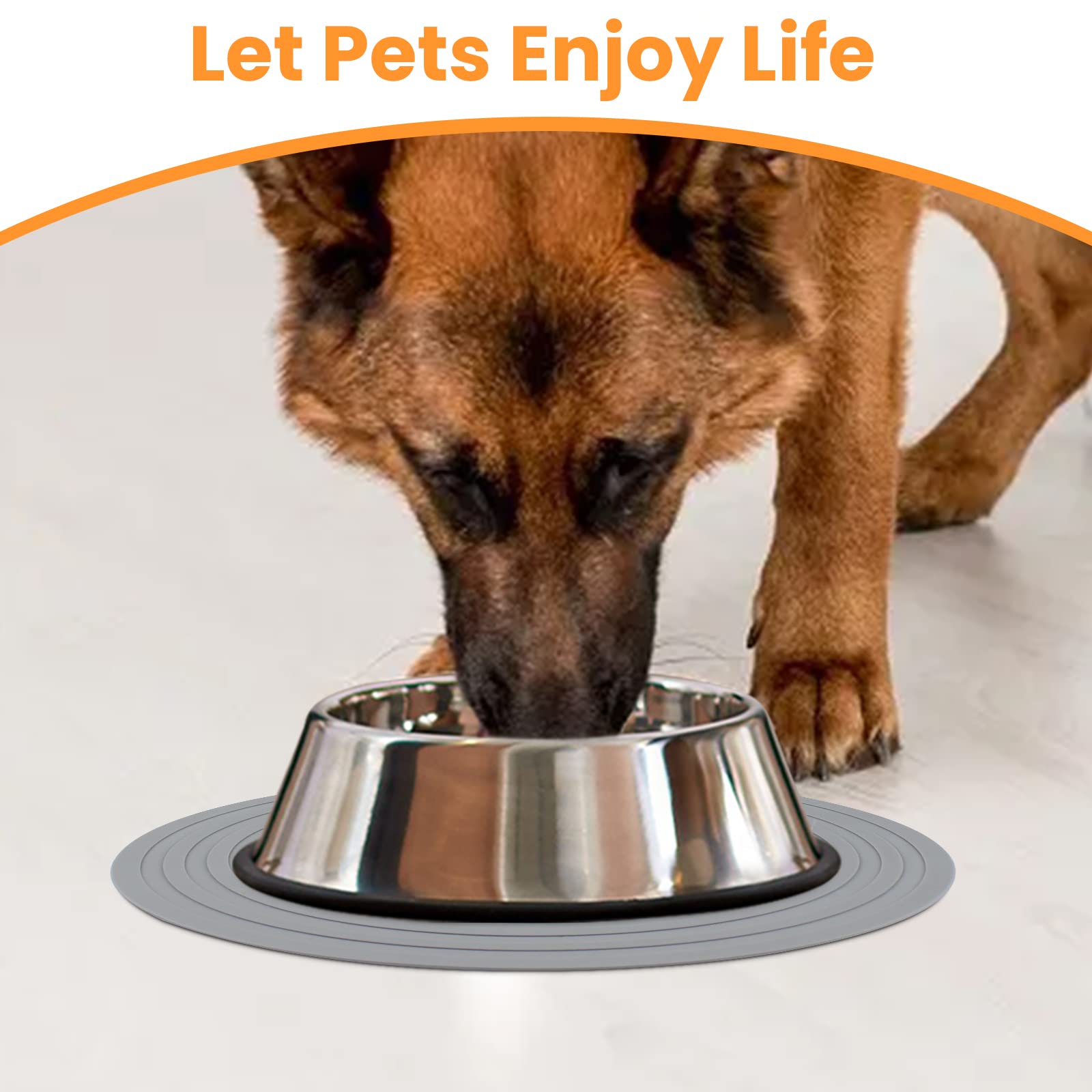 Ptlom 2 x Haustier-Platzsets für Hunde und Katzen, wasserdichte Silikon-Futternapf-Matten für Futter und Wasser, kleine, mittelgroße und große Haustiermatte verhindert Verschütten von Rückständen auf