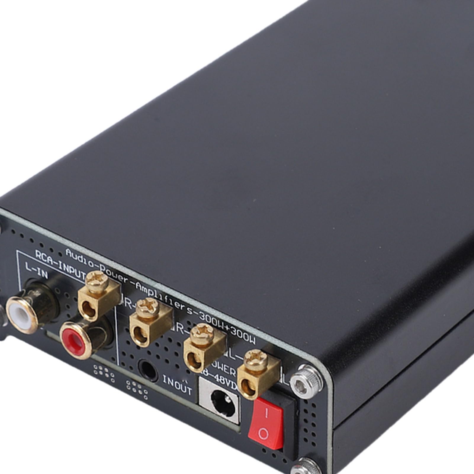 Fabater Amplificador de Potencia HiFi Corrección de Errores de Retroalimentación Integrada Amplificador 300Wx2 Clase D para de Sonido Doméstico con Altavoces, Material de Aleación de Aluminio